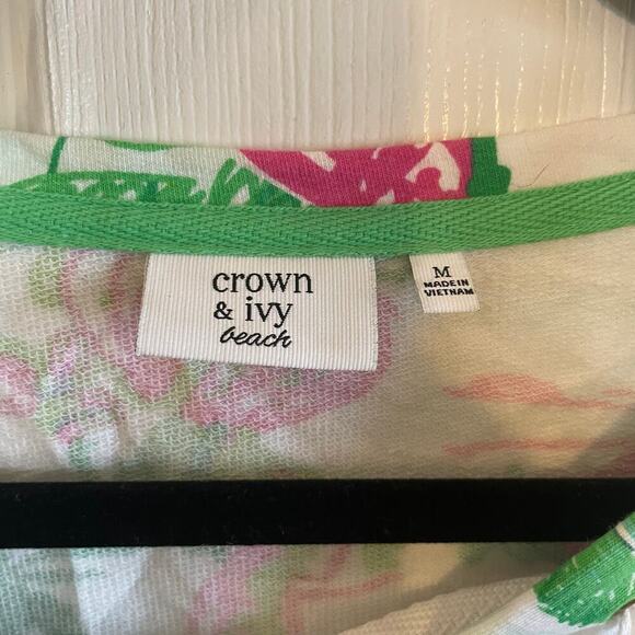 Crown & Ivy Beach long sleeve swim suit coverup in Beach Blossoms size Med - Picture 4 of 14